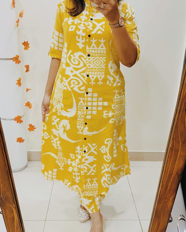 Premium Floral Fine cotton kurti Pant set