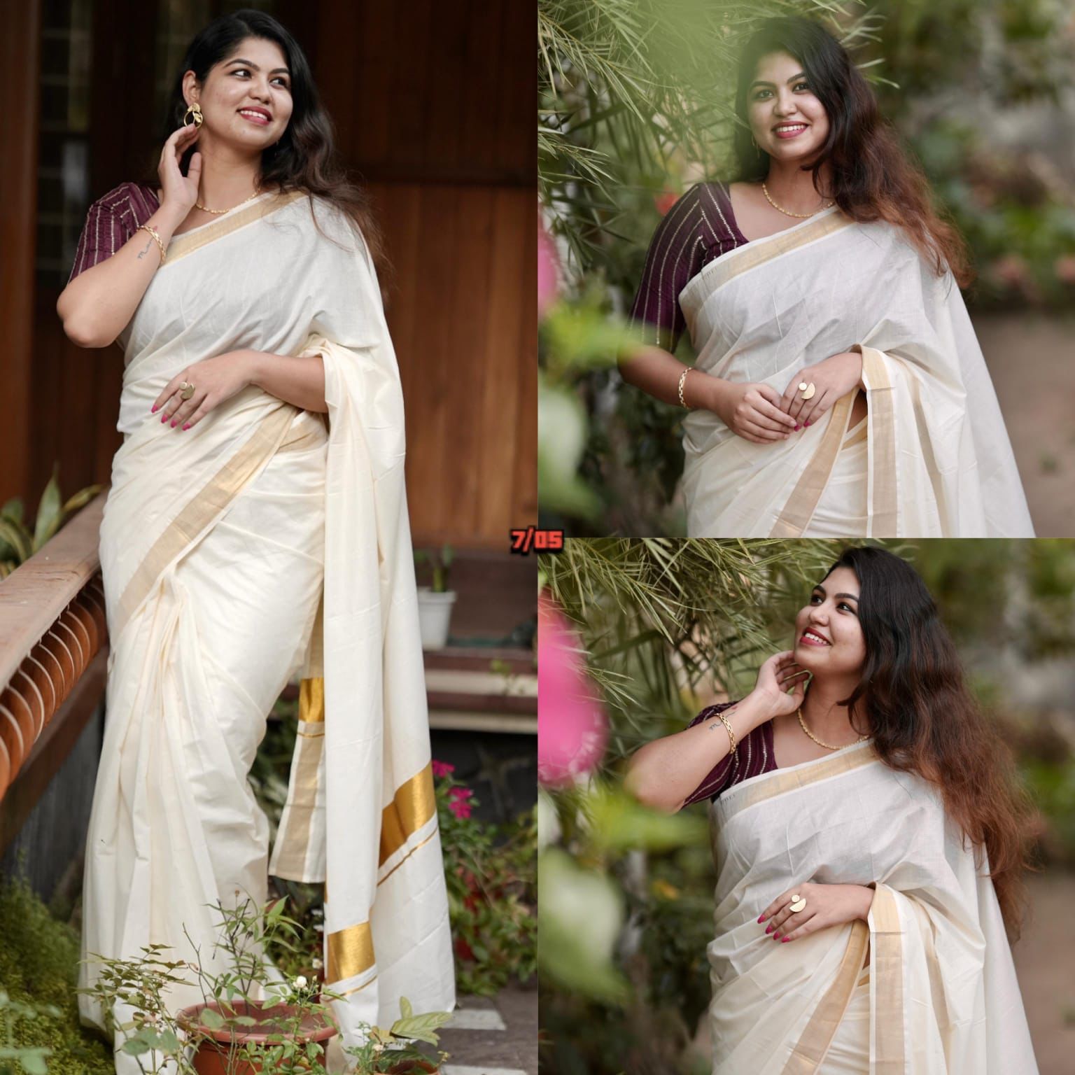 Kerala Kasavu Cotton Ready-to-Wear Saree*