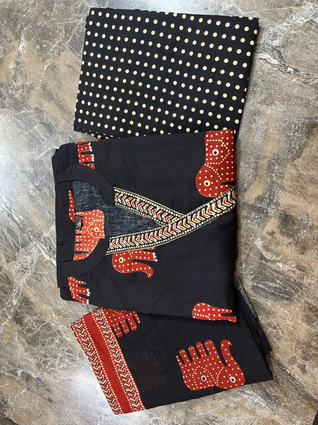 A line kurta set with new style in elephant print_