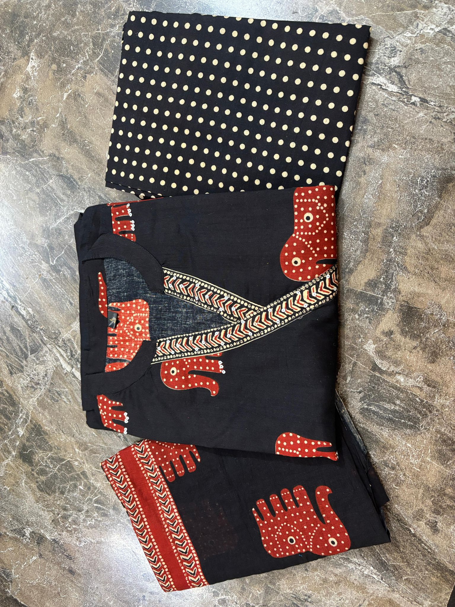 A line kurta set with new style in elephant print_