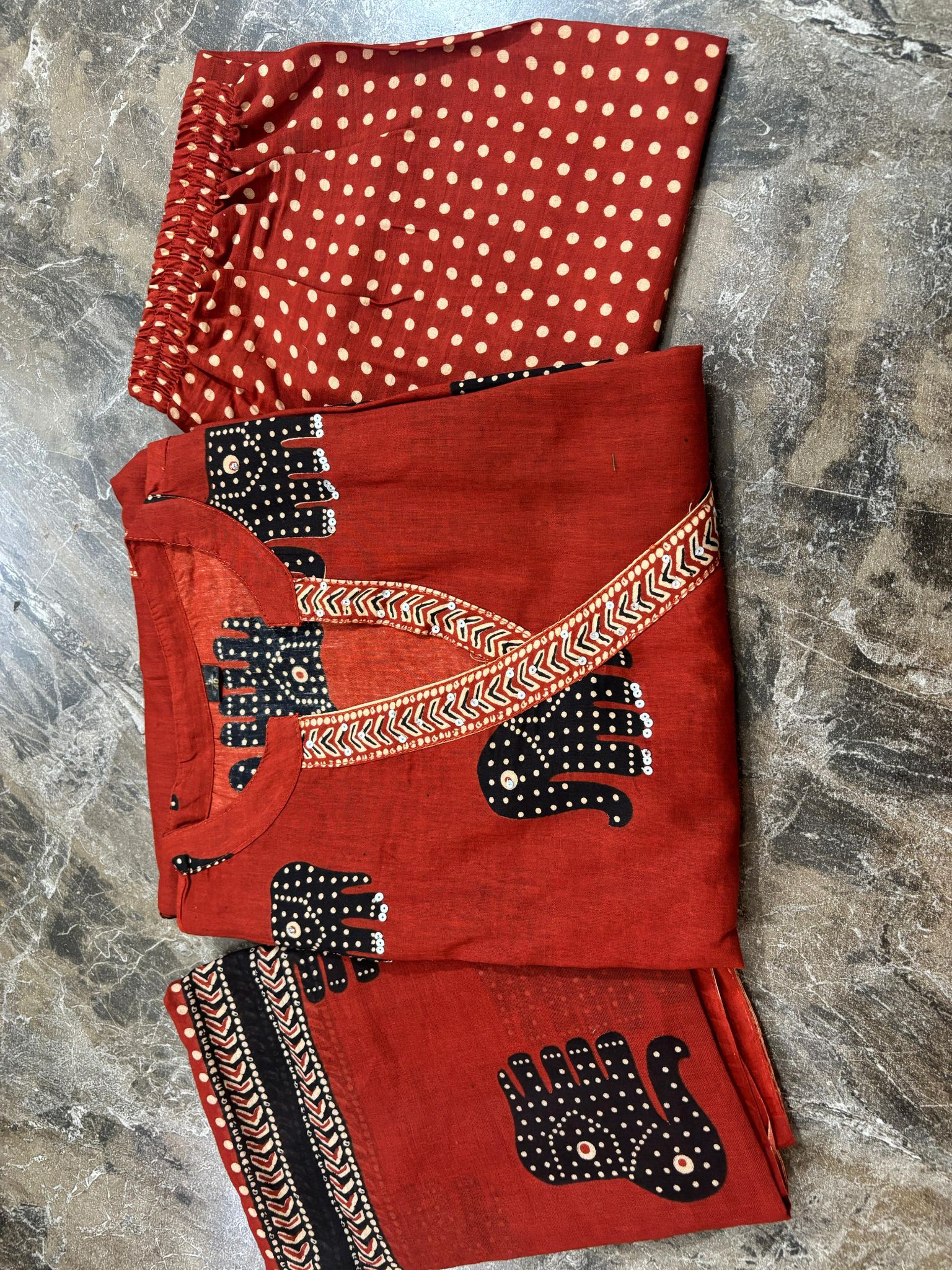 A line kurta set with new style in elephant print_