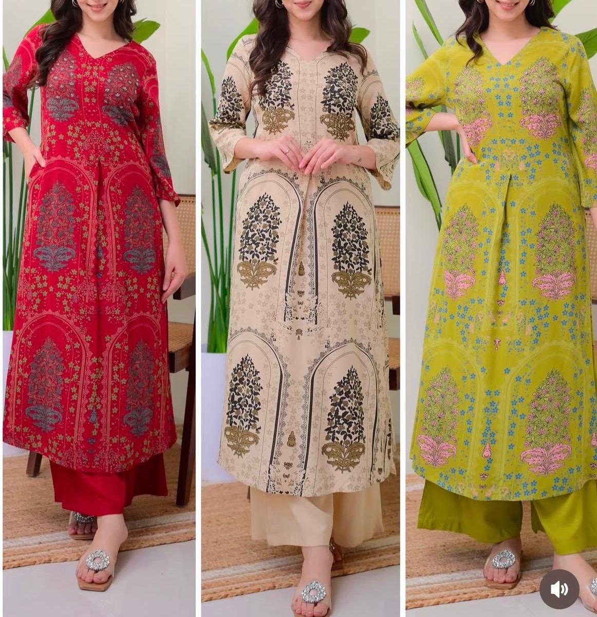 Collar printed kurta with Pant